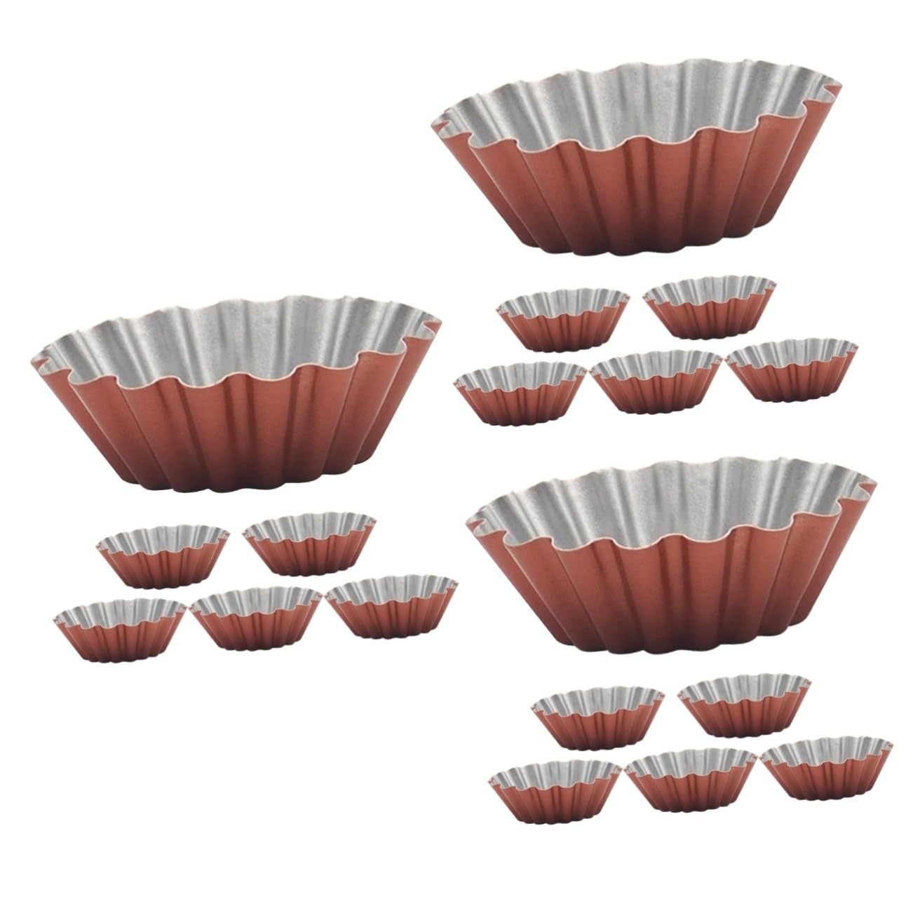 BESTonZON 18pezzi Stampo Per Crostate All Acciaio Carbonio Antiaderente Per Biscotti Pudding e Dessert Per Cucina e Feste