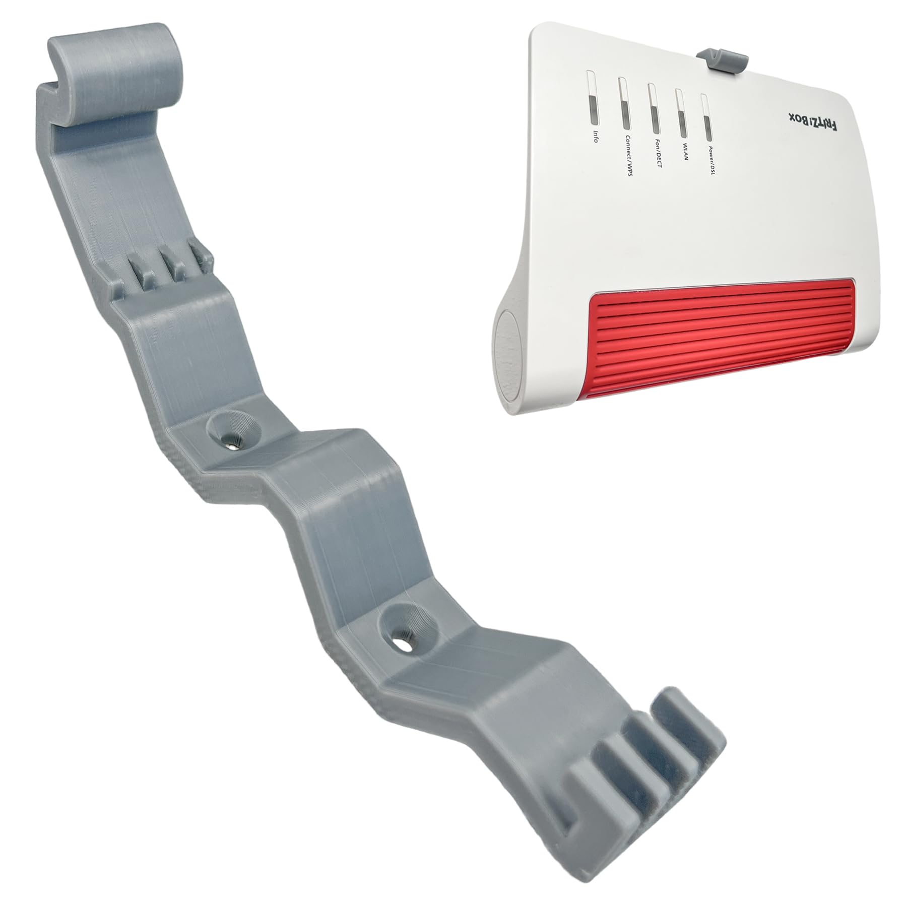 Supporto da parete compatibile con Fritz!Box 7590, 7590 AX, 5590, 7690, 6660, 6670 - Supporto router per montaggio a parete - Grigio