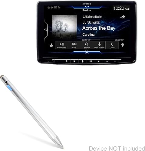 Miniatura 1 de BoxWave - Lápiz capacitivo para Alpine ILX-F309 (lápiz capacitivo), color plateado metálico