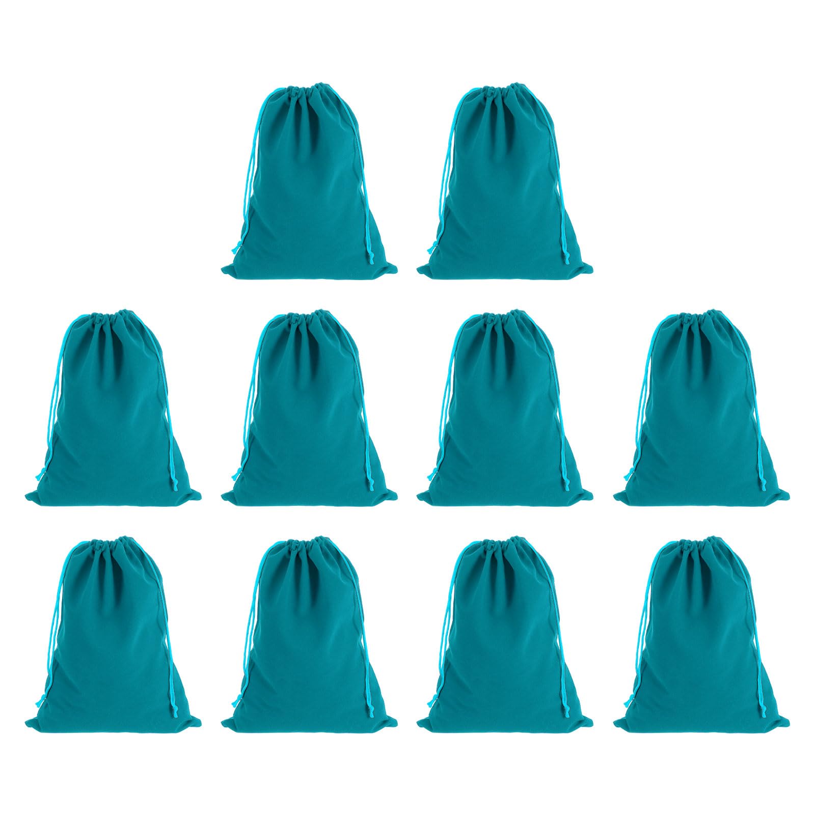 sourcing map 10pcs Flocked Cloth Drawstring Bag 6.7 x 9.1 Inch Jewelry Flocked Pouches Gift Bags for Wedding Party Favor Candy Jewelry Packaging Organizing Storage, Blue