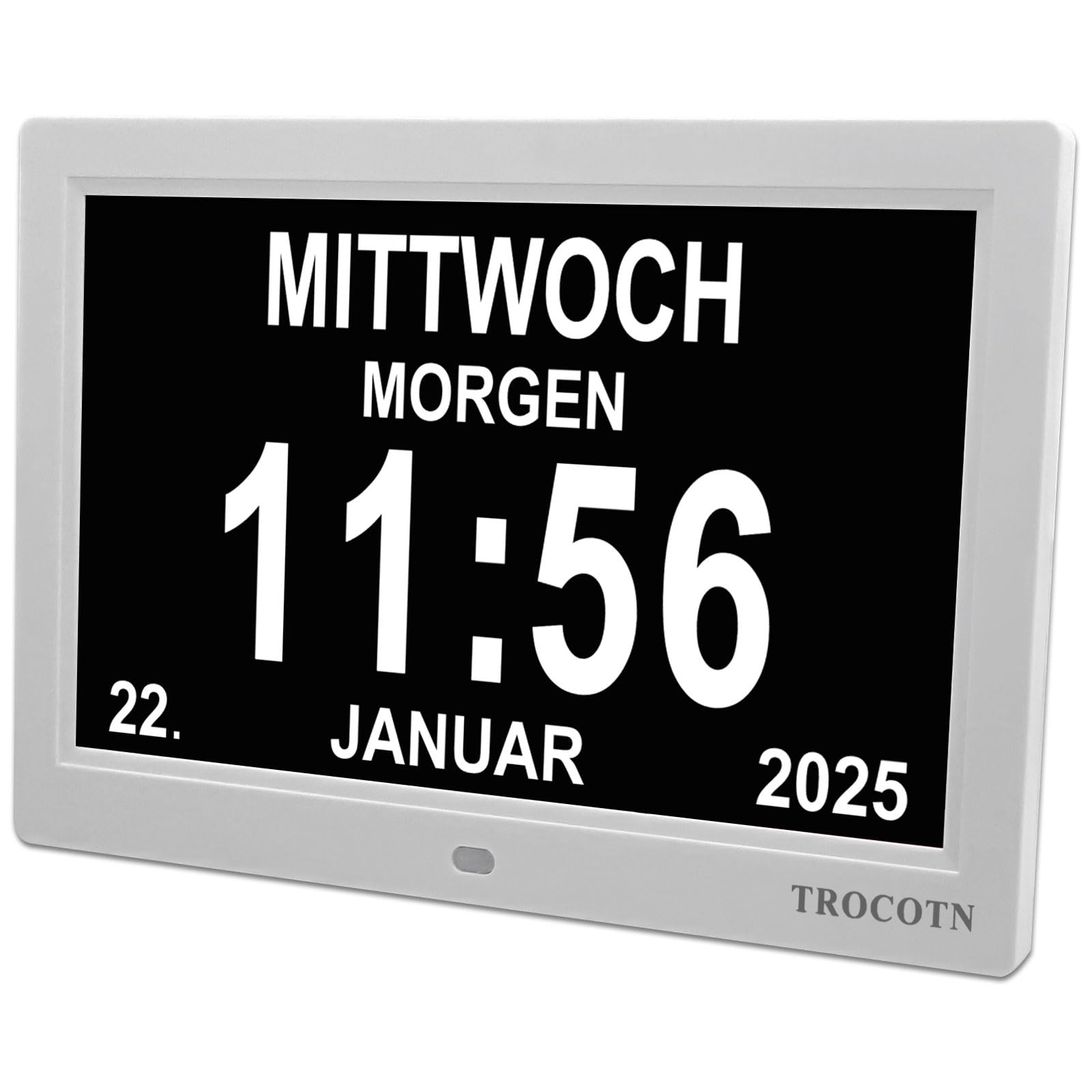 TROCOTN Digitale Uhr Tagesuhr Großes Display Wecker Wanduhr