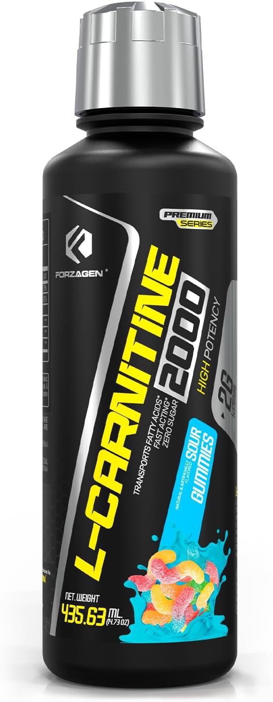 Forzagen L- Carnitine 2000 - Liquid L Carnitine with Vitamin B6 | Acetyl L-Carnitine | L-Tartrate | 30 Servings (Sour Gummies)