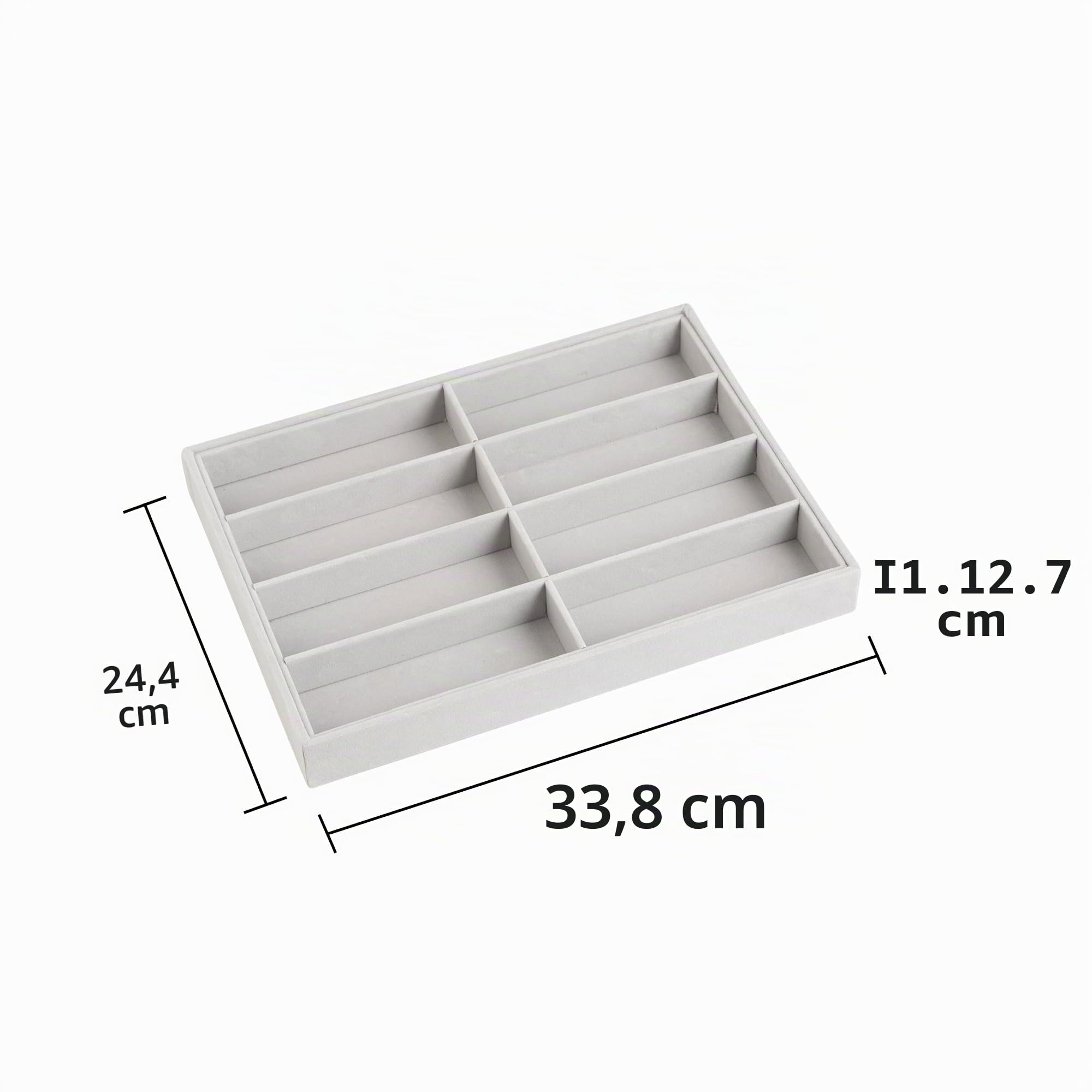 Frebeauty Boîte de rangement en velours pour lunettes de soleil, plateau à 10 tiroirs, boîte à lunettes de soleil homme/femme, présentoir à lunettes (gris)