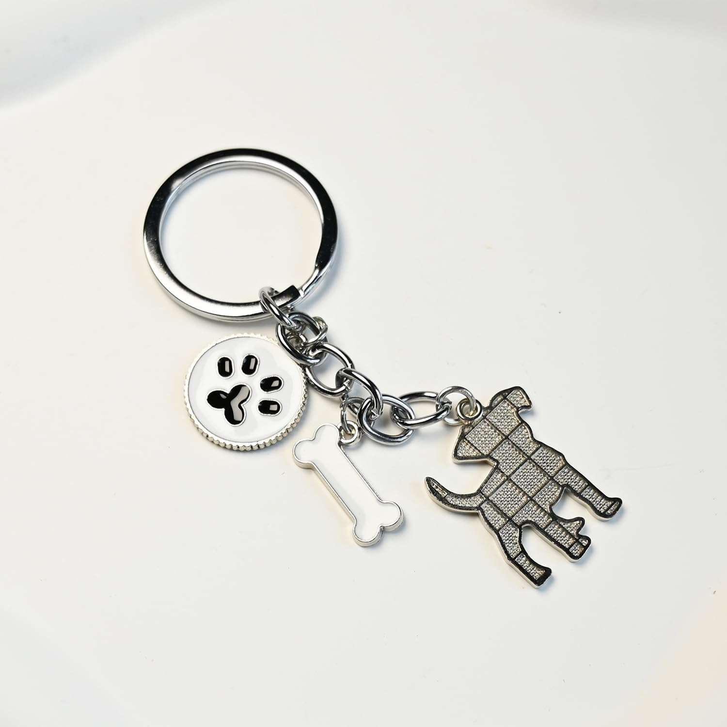 Dog Keychain,Lovely Dog Key-ring Portable Metal Keychain Keyring Key Decor Car Keyring Decoration image 3