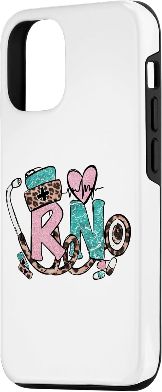 Cute RN Nurse Stethoscope Design For Summer Registered Nurse Case for iPhone 12/12 Pro