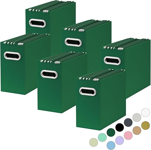 Miniatura 8 de Oterri Organizador de archivos, caja de almacenamiento pequeña, organizador de carpetas de archivos de cartón, caja de archivos plegable,