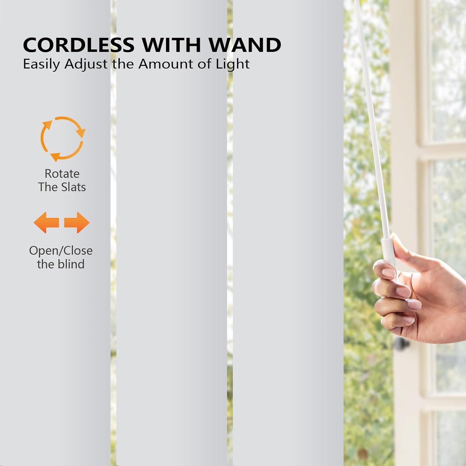 Yin Yang Cordless Blackout Vertical Blinds, Heavy Duty PVC Window Blinds, Easy to Install Super Large Size Blinds for Sliding Glass Doors, Patio Doors for Home or Office, White