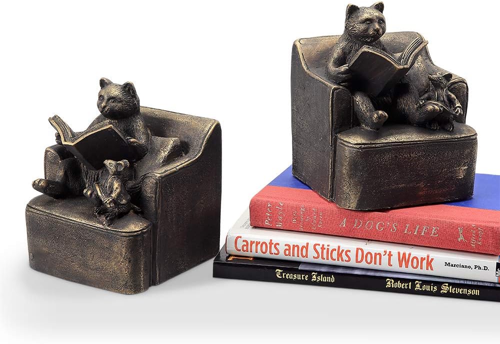 SPI Reading Friends Cat & Mouse Bookends Pair