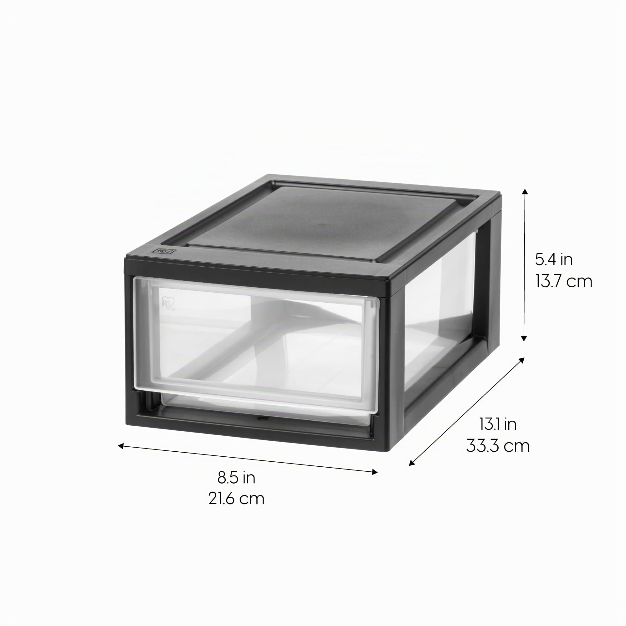 Iris Ohyama, Cassetto di stoccaggio, Torre di stoccaggio in plastica per ufficio, Set di 4, MSD-1, nero
