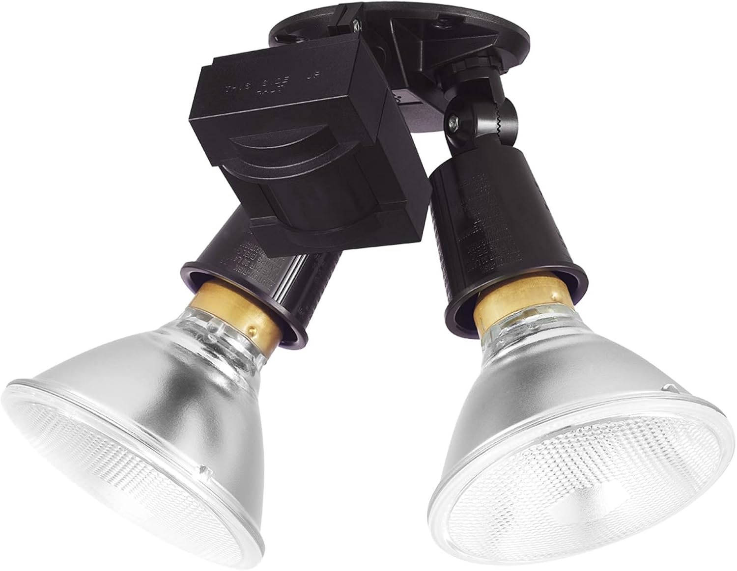 Globe Electric 91008643 Motion Sensing Double Light 5-3/16" Wide Outdoor Flood Light - Satin