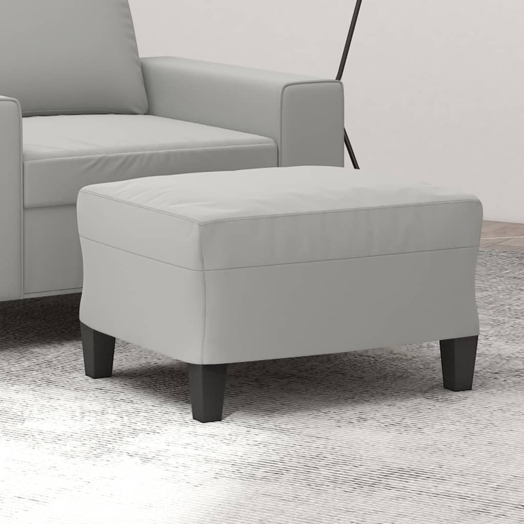 Reposapiés Tela de Microfibra Gris Claro 60x50x41 cm,Mobiliario,Otomanas,5.5kg-349342