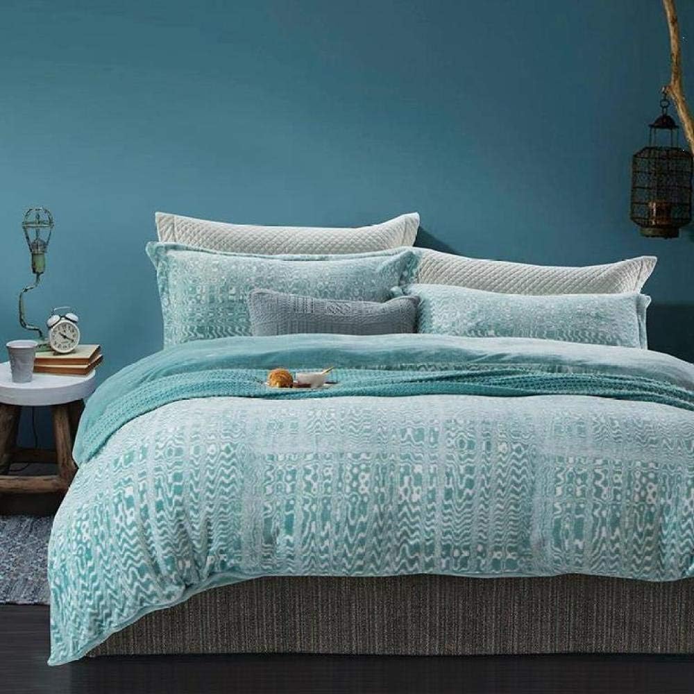 Flannel Duvet Cover Four-Piece Plus Fleece Girl Single Fleece 2020 Winter Flannel Soft Four-Piece Suede-spot_2.2m (7ft) Bed (Mountain 1.5m (5 feet) Bed)