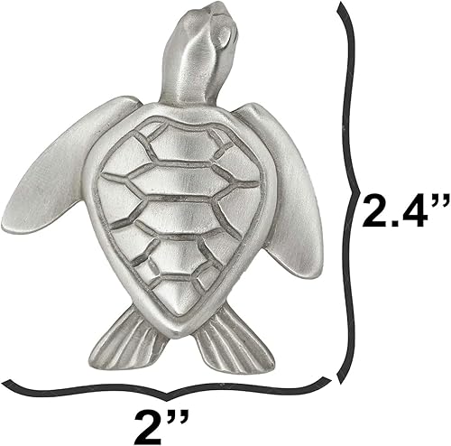 Miniatura 6 de Costello - Perilla de gabinete de tortuga costera (paquete de 2)  Colección de herrajes de peltre