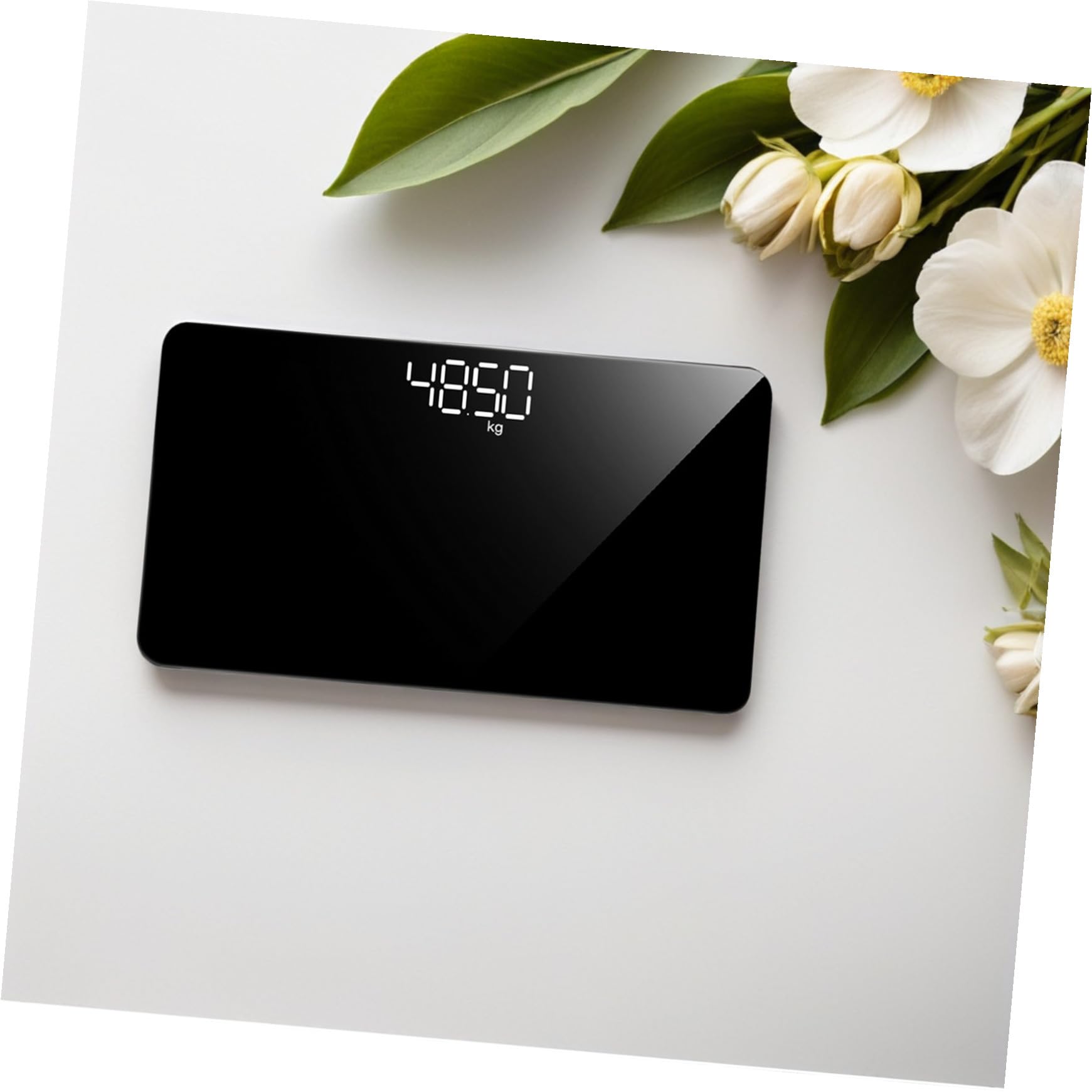 Báscula Electrónica Digital Recargable 25x14 Cm, Báscula de Peso Corporal Portátil Superficie Espejo para Uso Doméstico y Viajes, Balanza Precisa para Salud y Fitness