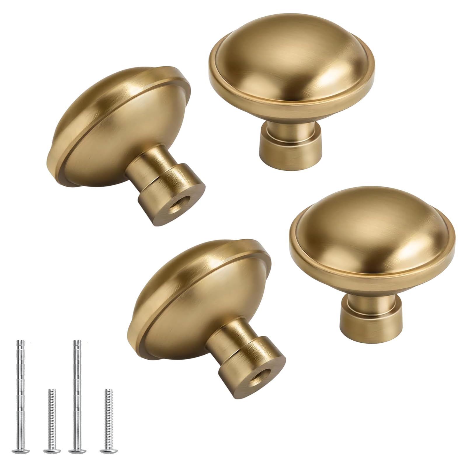 Cunzjia Gold 4Pcs Metal Alloy Dressers Knob Kitchen Cabinet Door Handle Cupboard Door Pulls Modern Drawer Knob Furniture Hardware