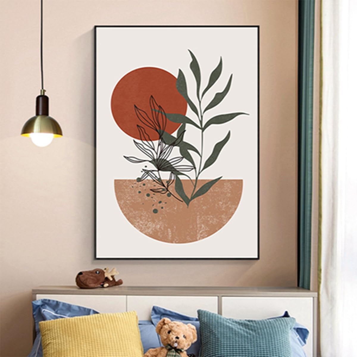 Esthetische plantfoto's, boho, decoratie, foto's, moderne abstracte kunst, wandfoto's, bohemian posterset, zonder lijst, set 02, 50 x 70 cm x 3 stuks