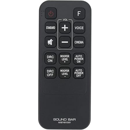 VINABTY Telecomando IR Di Ricambio Per LG Soundbar AKB74815301 - Compatibile Con SPH3B-W, SH3K, SJ4Y, LAS485B E Altri