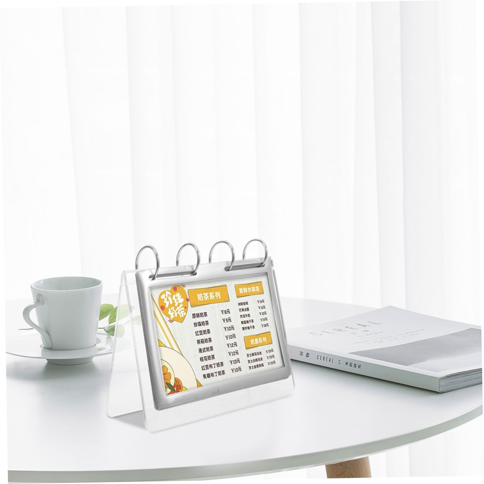 TEHAUX 4piezas Soporte De Menú De Transparente Para Exhibición Restaurantes y Oficinas Estante De Mesa Para Carteles y Publicidad Forma