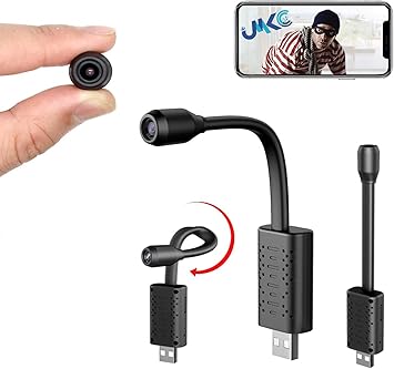 JNKC Spy Camera Wi-Fi Hidden Cameras - Wireless Mini Cameras for Home Security, Built-in Battery Nanny Cam, USB Plug Security Camera 1080p Hd Pet Camera ,Security Cameras Wireless Outdoor. (Flexible Camera)