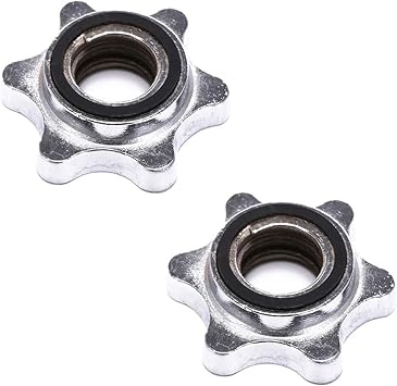 Emivery 2Pcs 25mm Standard Barbell Spin-Lock Collars Screw Clamps Dumbell Weight Lifting for Weight Training Fitness Exercise
