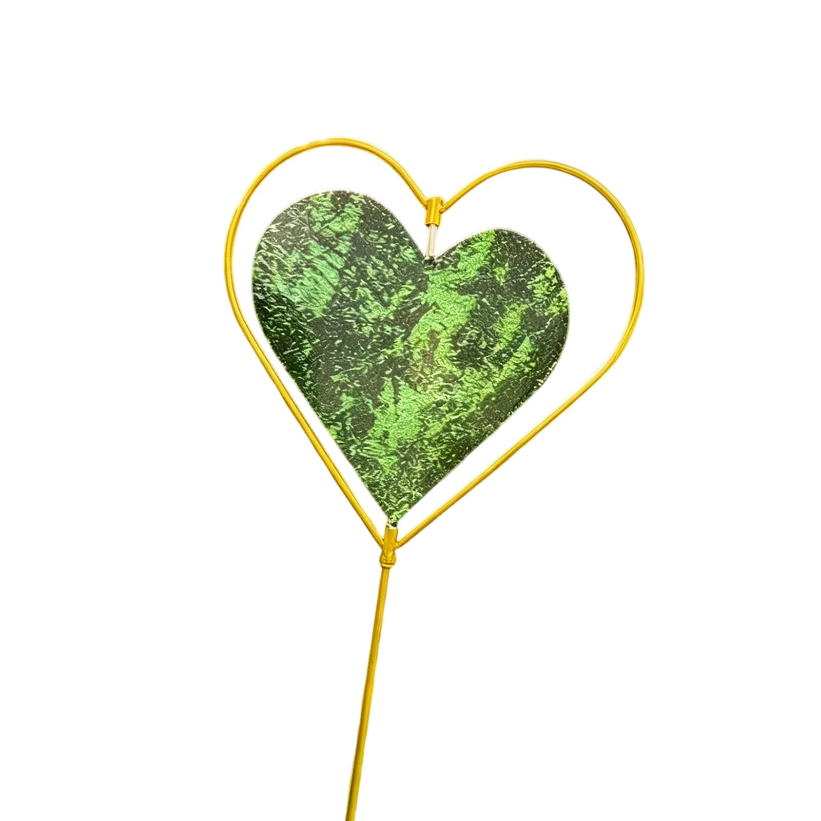 Piquet de jardin cœur en métal coloré, une idée cadeau artistique de 30 cm