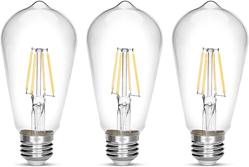 Miniatura 10 de Bombilla LED Edison de 4 W, bombilla Edison vintage de 40 W, bombilla E26 no regulable, 450 lúmenes, 5500 K, blanco frío, paquete de 6