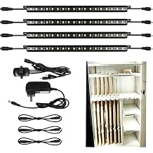 Gun Safe Light Kits - LED Safe Lighting Kit Motion Sensor Activated Light Bars for Gun Closet, Safe, Locker, Under Cabinet, Link-able Safe Light Kit Plug in, 4-Pack