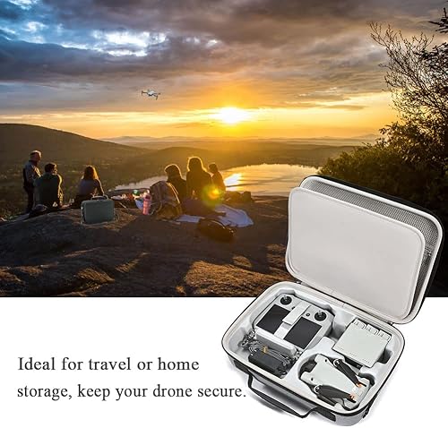 Miniatura 7 de RAIACE Estuche rígido de transporte de viaje compatible con DJI Mini 3 Pro Drone y sus accesorios. (solo la funda) - Gris