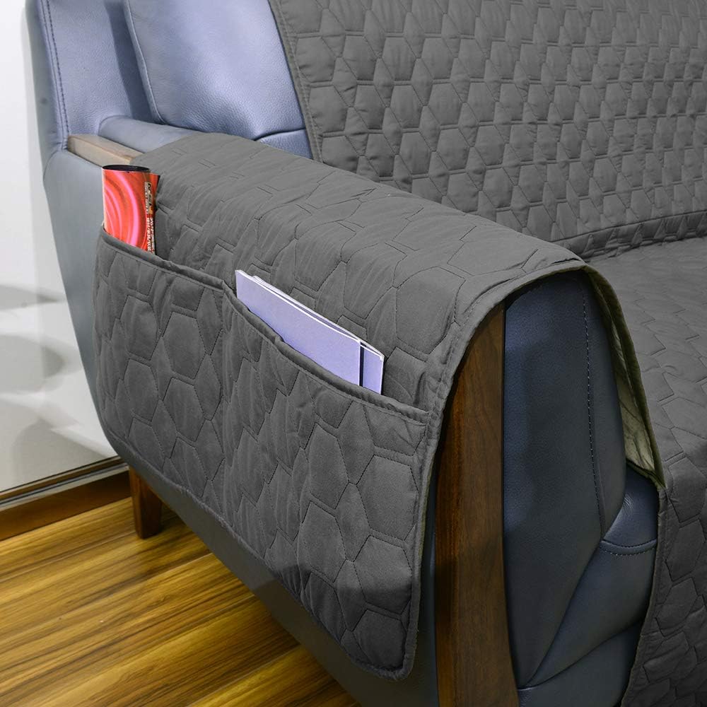 RBSC Home Sofa Slipovers Waterproof Sofa Covers for Dogs, Couch, Loveseat and Large Sofas (Dark Gray, 78")