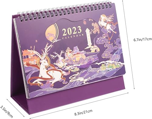 Miniatura 7 de Didiseaon Calendario chino de escritorio 2023, calendario calendario, calendario mensual, calendario de escritorio decorativo, decoración de estilo