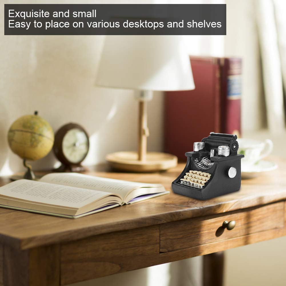 2 uds Modelo de máquina de Escribir Retro Miniatura Adorno de artesanía de máquina de Escribir de Resina para decoración de Bar de Oficina de Sala de Estar en casa