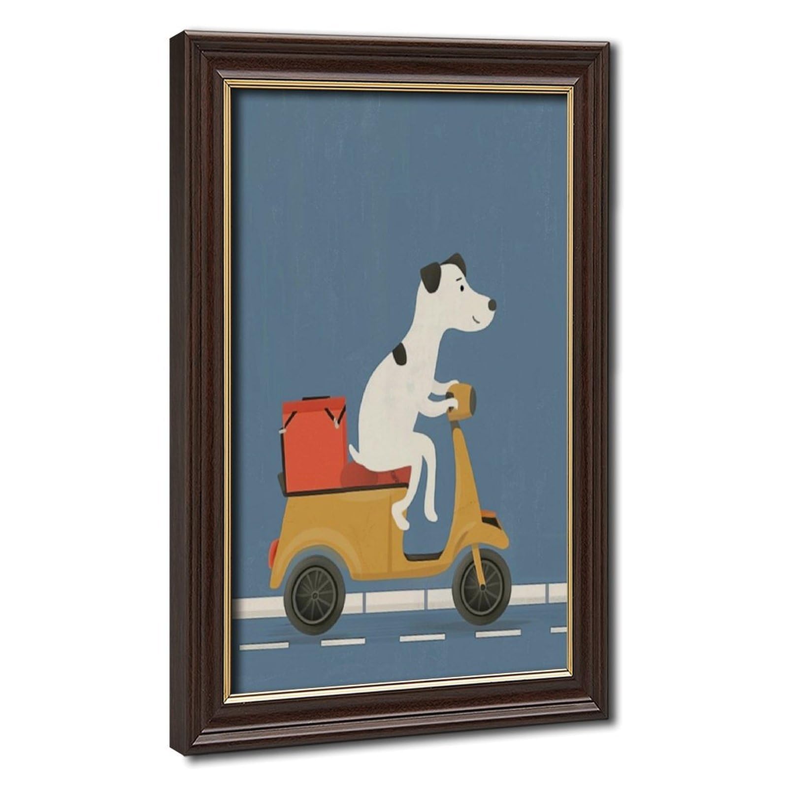 Bareronor Mokume Gane Frame-Style Dog Canvas Poster For Bedroom Decor Gift