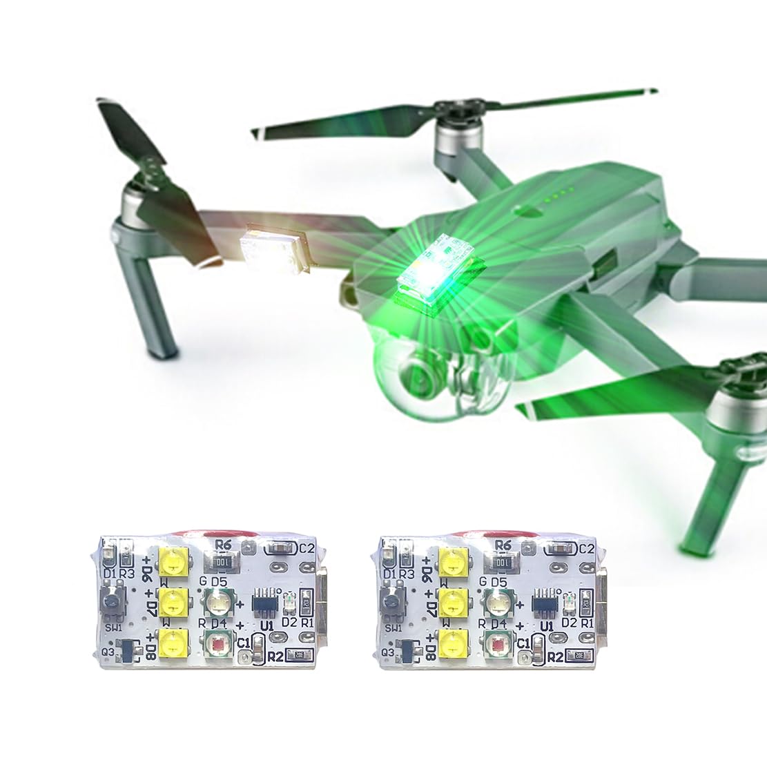 Luz estroboscópica ultra brillante para drones, varios colores (blanco, rojo, verde), apto para DJI Mini, Mavic, Air, Avata, Neo, Flip, Inspire, todos los drones, luz anticolisión compatible