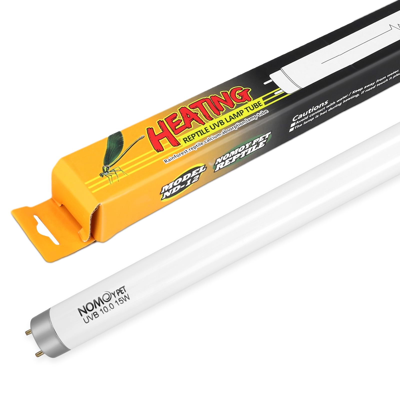 Luqixcey Reptile Light Bulb 10% UVB 18 Inch Vivarium Light T8 15W 450mm Lamp Bulb 30% UVA for Lizard, Snake, Bearded Dragon, Turtles, Tortoise, Gecko, Reptile Terrarium Vivarium Light Unit