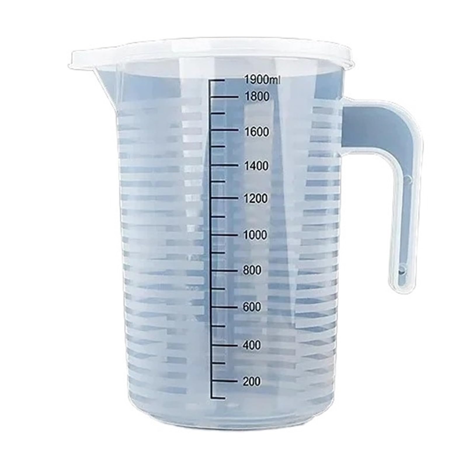 Vaso medidor graduado de plástico de gran capacidad con tapa, vaso mezclador transparente for uso en cocina y laboratorio(5000ml(with a lid))