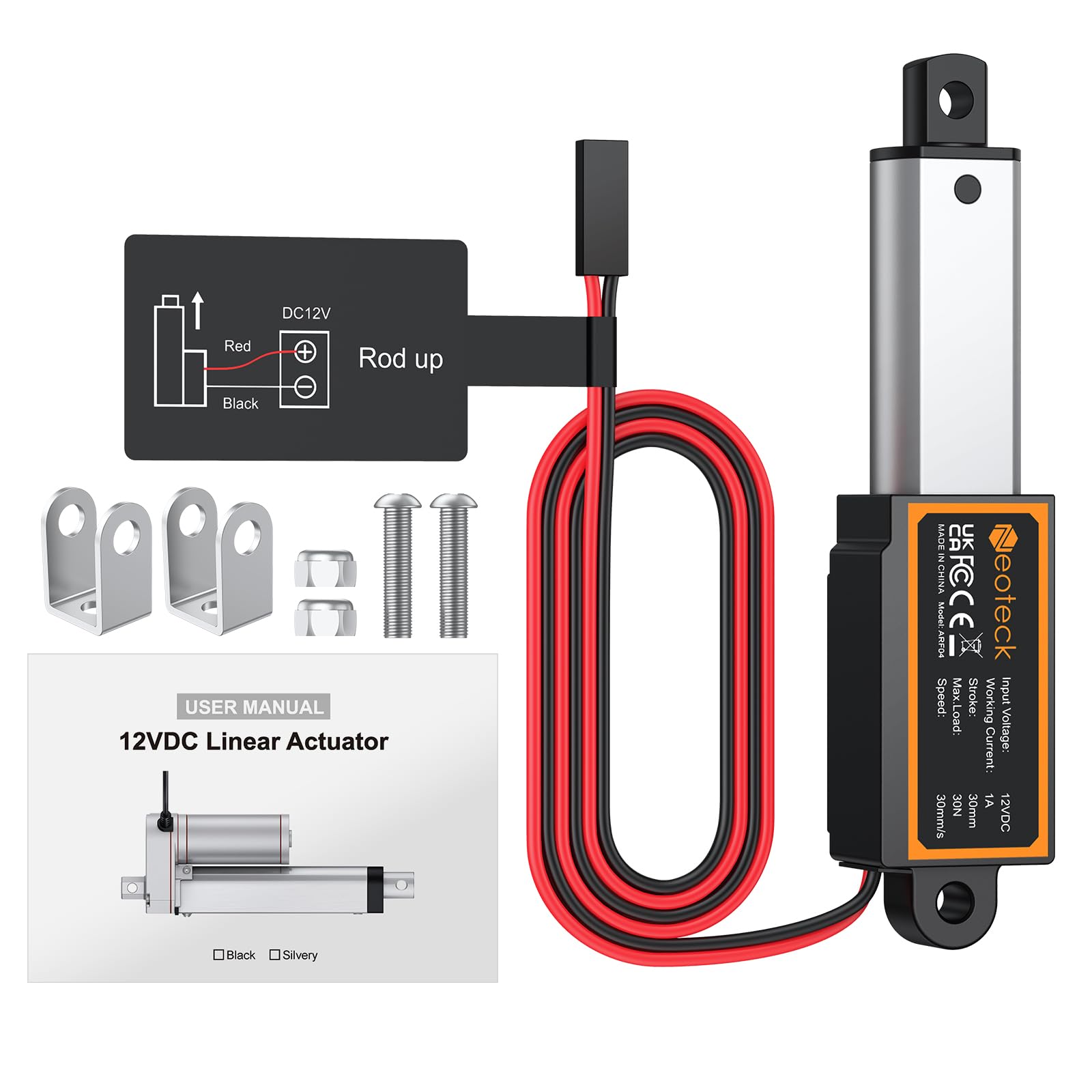 Neoteck 1.2 in Stroke 12V Linear Actuator Offers 30N/6.7LBS,30mm/s Speed — Amazon image 9