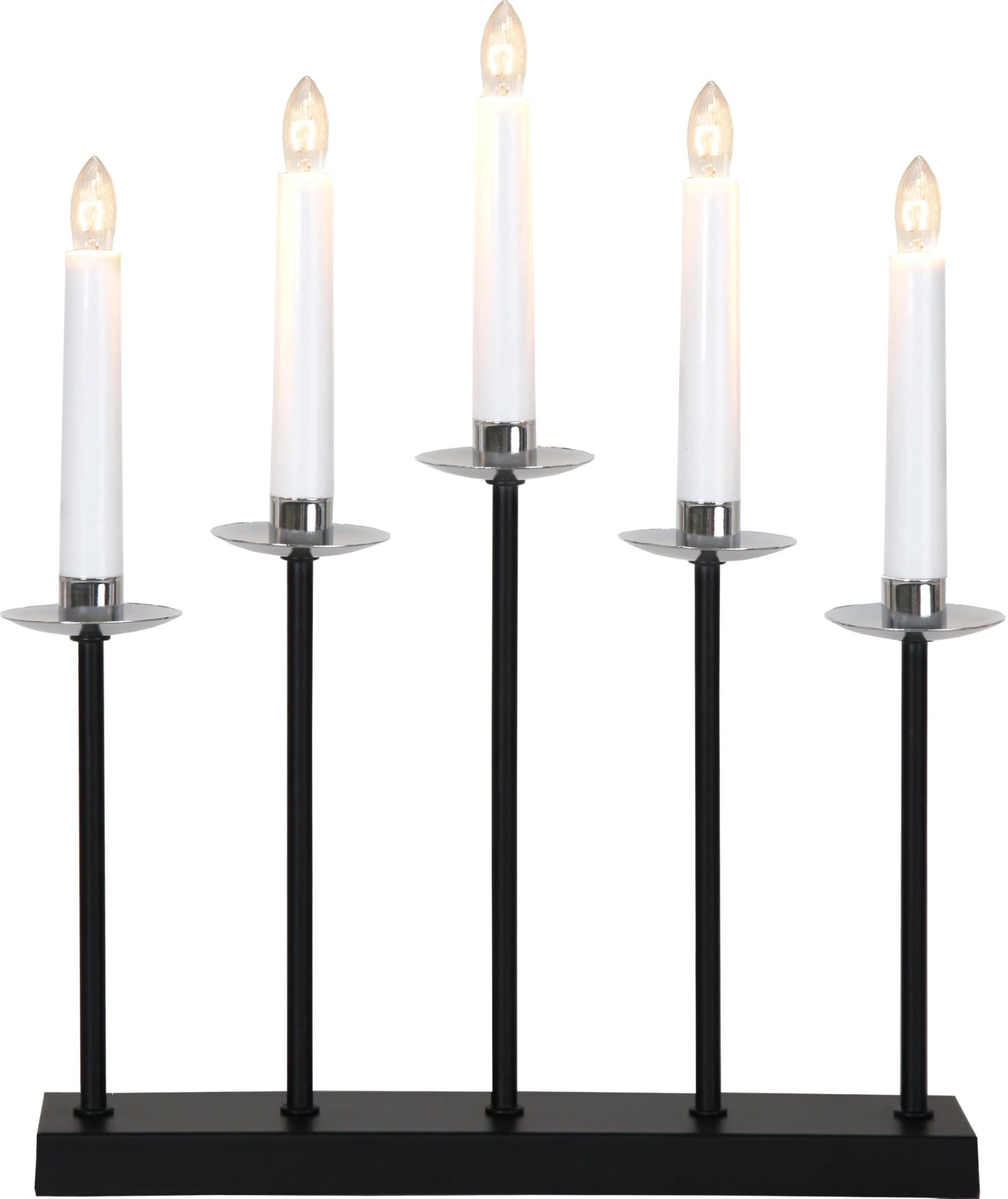 Star 138-27, Fensterleuchter "Greta", 5flammig, Metall, Schwarz, 3.1 x 3.7 x 0.6 cm