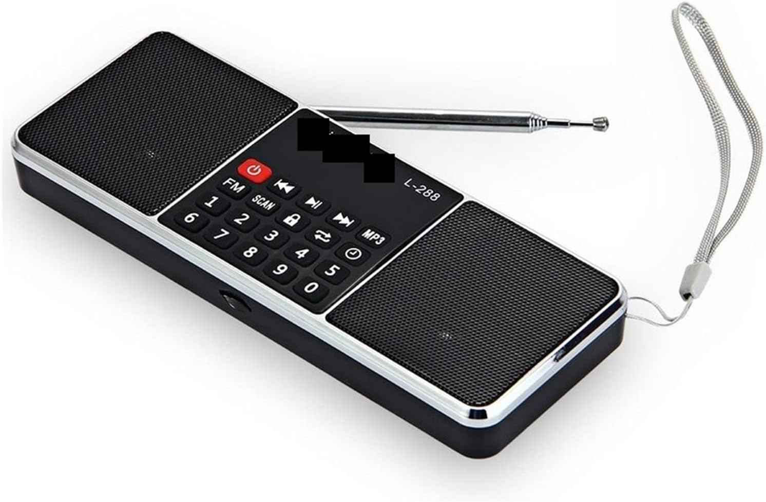 L-288 Digital Portable Radio Am Fm Speaker Stereo Mp3 Player Tf/Sd Card USB Drive Handsfree Call Led Speakers-Nero-U