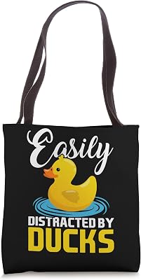 Easily Distracted By Ducks, Cute Duck Ducks Outfit Ducks Tote Bag