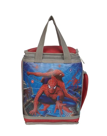 RS Famous RS 3D Photos Polyester School Lunch Bag/Tiffin Bag for Boys (Red)