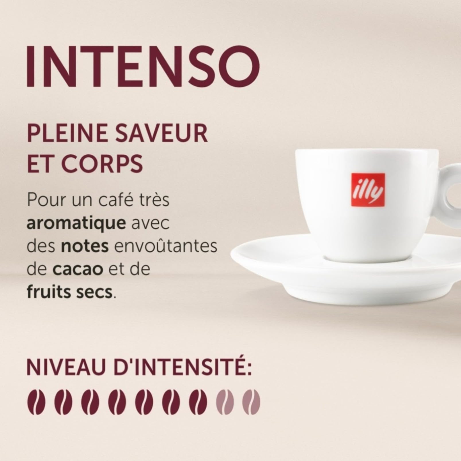 Illy Café en Grains Intenso 1,5 kg | 100% arabska z nutami kakao i suszonych owoców, pełny smak, łącznie 1,5 kg