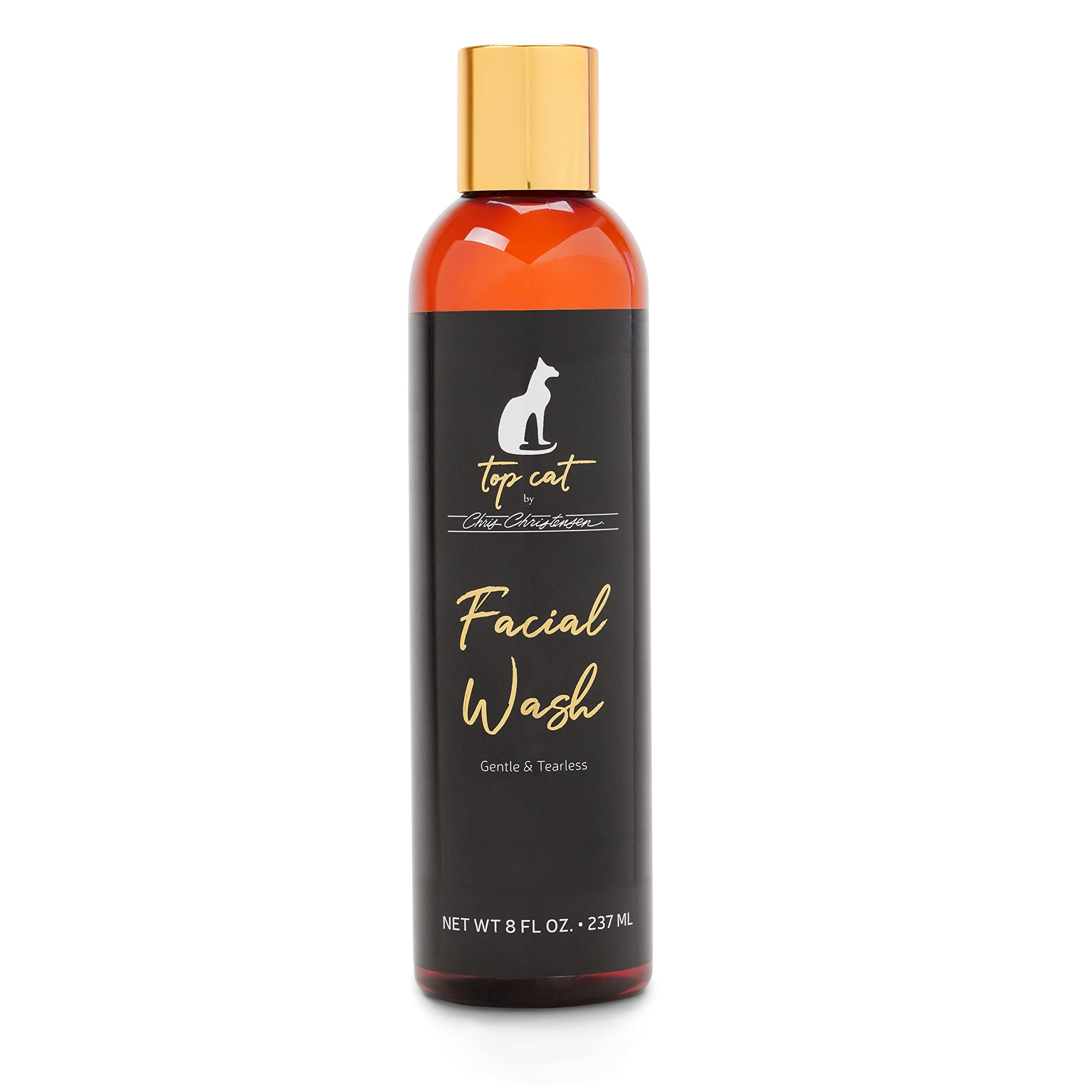 Chris Christensen Top Cat Facial Wash Shampoo for Cats, Groom Like a Professional, Gentle & Tearless, Sulfate & Soap Free, 8 oz