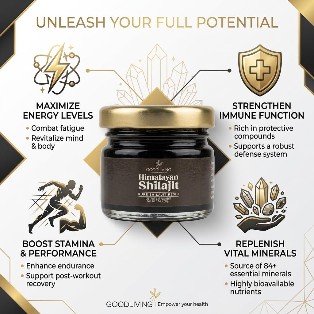 Himalayan Shilajit Resin - 400mg High Potency, Lab Tested Pure Shilajit for Men & Women, 75% Fulvic Acid, 85+ Trace Minerals, Energy & Immune Support, 2.5 Month Supply (30g)