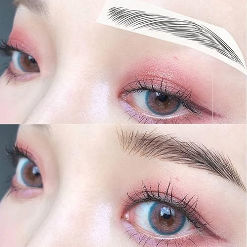Miniatura 4 de 2 hojas impermeables naturales de transferencia de cejas pegatinas de pelo como el tatuaje de cejas Peel Off Grooming Shaping Ceja Stick en color