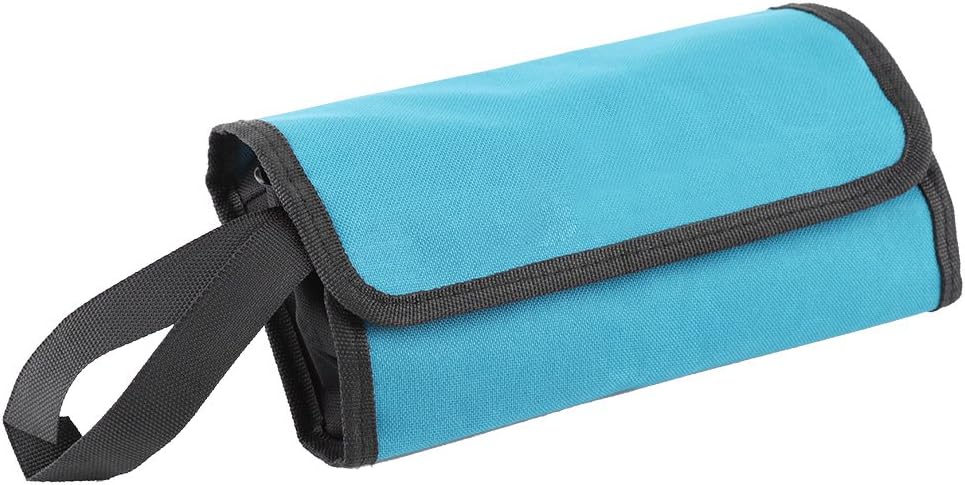 Tool Bag Roll Foldable Maintenance Tools Storage Holder Roll Bag Professional Electrician Techincian Homeowner Tools Carrier Organizer Bag Oxford Cloth Convenient Carry with Hand Strip