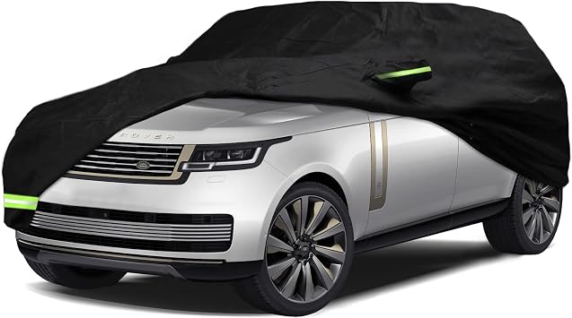 YIXIN Waterproof Car Cover for 2009-2026 Land Rover Range Rover LWB Car Cover Custom Fit 100% Waterproof Windproof Strap & Single Door Zipper Bands for Snow Rain Dust Hail Protection LWB