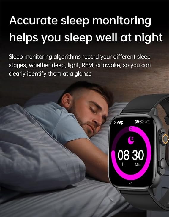 Smart Watch 1.96 AMOLED 410 * 502 High Definition Color Screen Smart Watch, Full Health Monitor Smartwatch for Men Women, Low Power Consumption Smartwatch (Black)