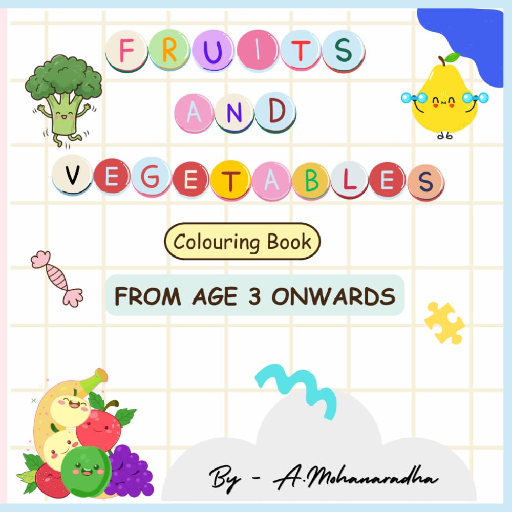 Fruits and Vegetables Coloring Book: Coloring Book for Kids