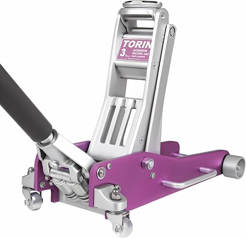 Torin AT830003XLB Gato económico de aluminio de perfil bajo para garaje con bomba de elevación rápida, capacidad de 3 toneladas (6,000 libras),