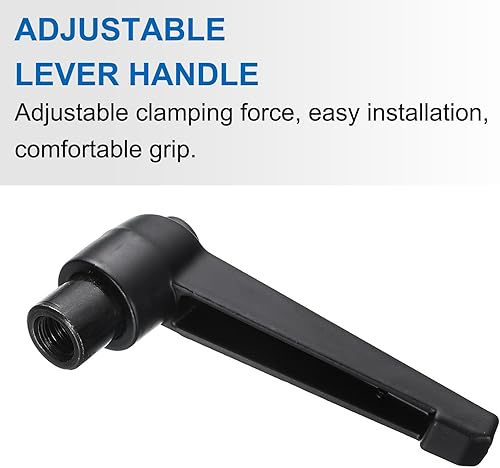 Miniatura 5 de uxcell 10 Uds. Palanca de sujeción Manijas ajustables M8 métrica hembra de nivel de rosca manija de mano Perillas de liberación rápida Negro para